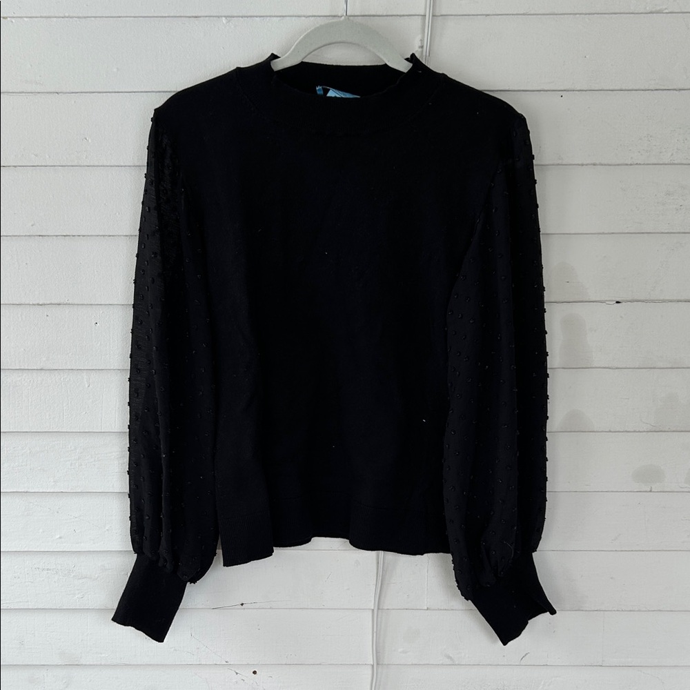 CeCe size XL bubble sleeve Swiss dot sweater